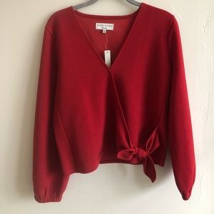 Red Madewell Texture & Thread Wrap Top ❤️ red